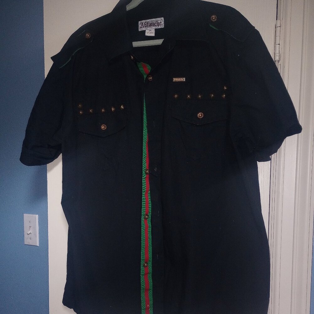 Ablanche Black Man Military Style Shirt